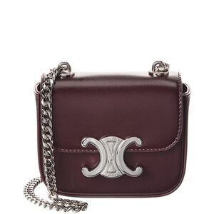 Celine Chain Claude Mini Leather Shoulder Bag, Red